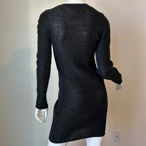BCBGeneration Black/comb long sleeve sweater knit dress size M - Picture 4 of 12